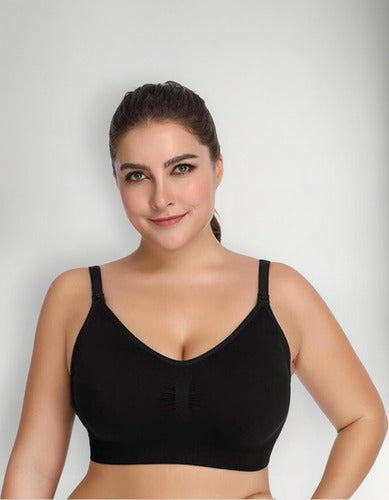 4 Sostenes Maternal Lactancia Elasticado Sin Barilla Norplat 2 Negro Y 2 Piel Liso L