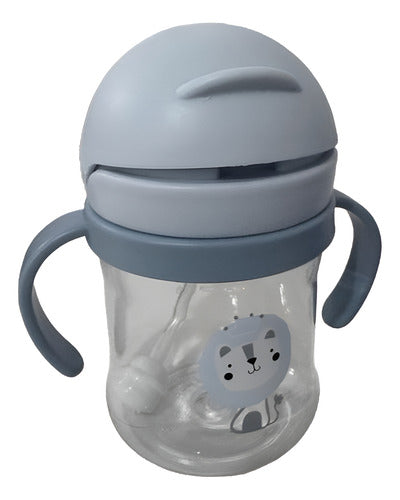 Vaso Antiderrame Norplat Para Bebe Con Bombilla 250ml 360° Celeste León