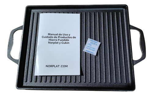 Plancha Hierro Fundido Menaje C/ Azas Hierro Fundido Norplat Negro