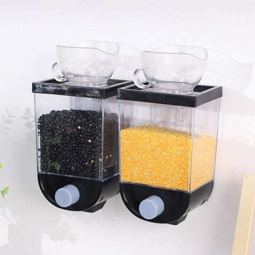Dispensador Cereal Grano Dulce Frutos Secos Pared 1l Norplat Negro