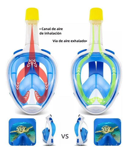 Mascara De Snorkel Buceo Fullface Completa C/ Soporte Camara
