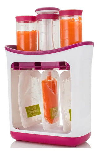 Dispensadora De Compota Norplat Papilla Niño + 10 Bolsas Blanco
