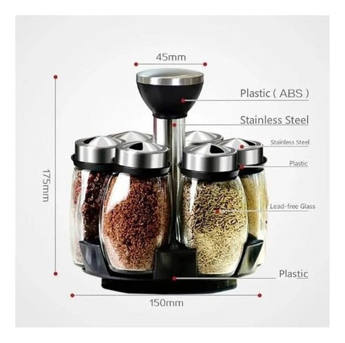 Condimentero Especiero Giratorio 360 Organizador - Norplat Plateado