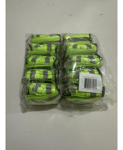 Pack 10 Arnes Reflectante Elástico Ajustable - Norplat Verde Fluor M