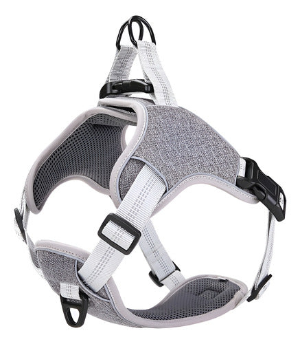 Arnés Para Perro Anti Tirones Acolchados Talle S-xxl Norplat Gris Xl (30-40kg)