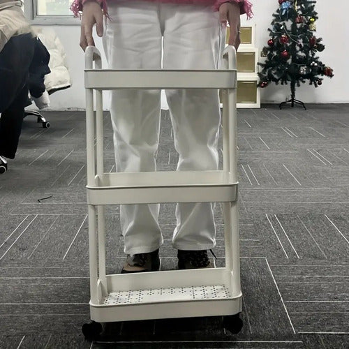 Carrito Carro Organizador Ruedas Multiuso 3 Niveles Norplat Blanco