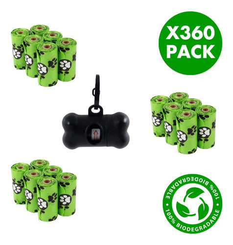 Pack 360 Bolsas Excrement Heces Mascotas Perro + Dispensador