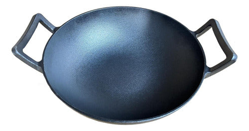 Wok De Hierro Fundido 32 X 9 Cm Redondo - Norplat Negro