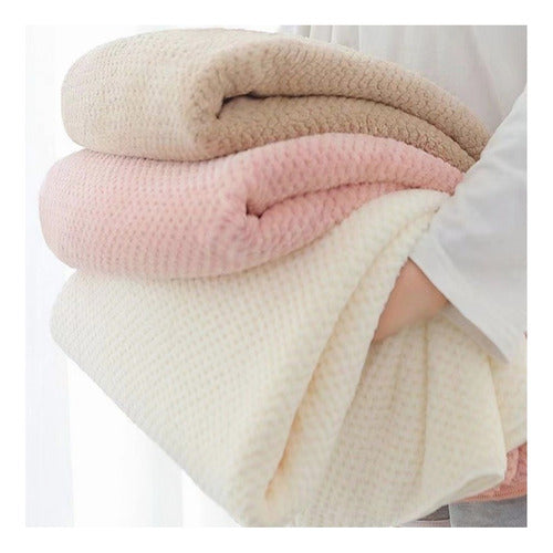 3 Toallas Baño Microfibra Alta Calidad Secado Rápido Norplat Blanco Lisa