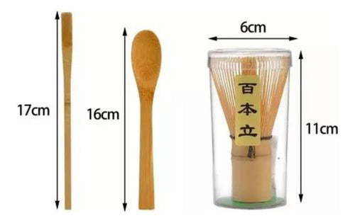 Batidor Infusor Revolvedor De Bambú Set Te Matcha - Norplat - Marrón Claro