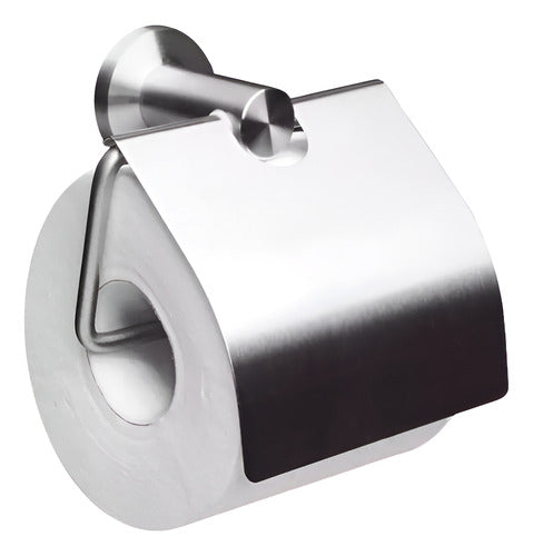 Porta Rollo Papel Higiénico Acero Inoxidable Confort Norplat Plateado