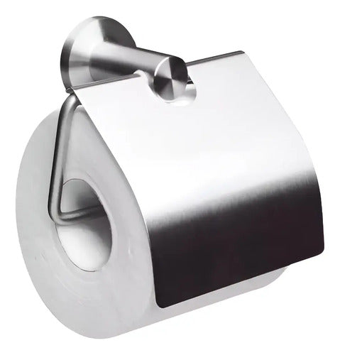 Porta Rollo Papel Higiénico Acero Inoxidable Confort Norplat Plateado