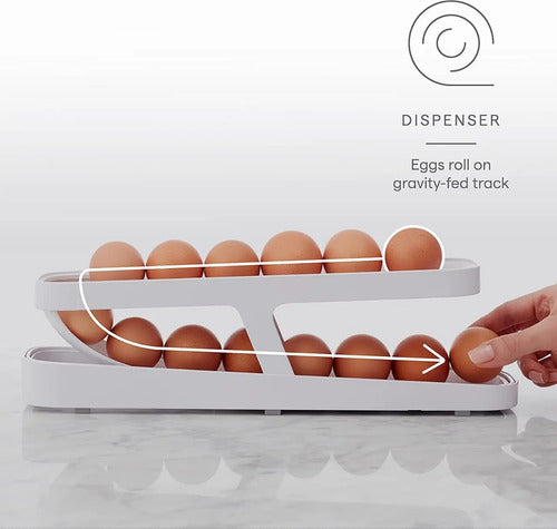 Huevera Organizador Dispensador Porta 14 Huevos - Norplat Blanco