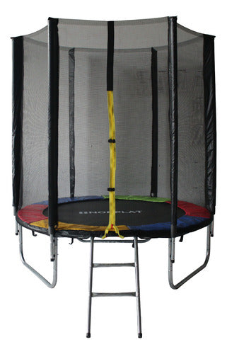 Cama Elástica Norplat Para Niños 6pies 1.83mt Con Escalera Negro Multicolor