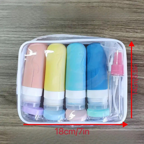 Set De Viaje Botellas Plásticas Dispensadoras 17 Pcs Norplat Pelicano