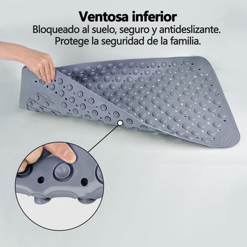 Goma Antideslizante Ducha Norplat Piso De Tina Baño 50×80cm Gris Oscuro