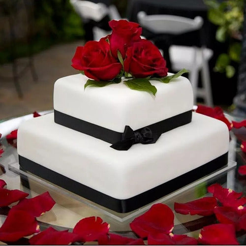 5 Molde Cuadrado Antiadherente Desmontable Tortas Repostería Negro