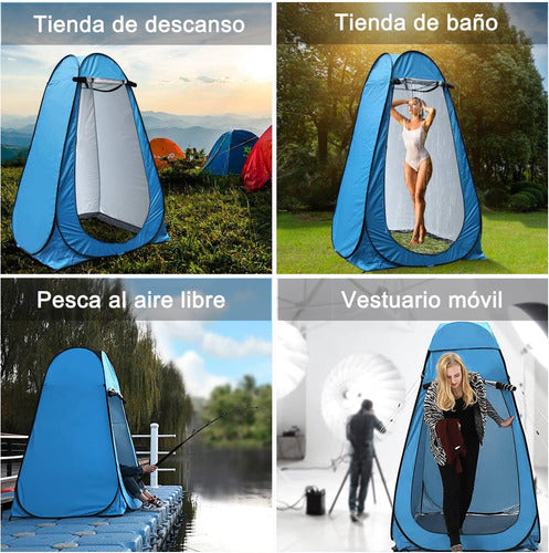 Norplat Carpa Vestidor Portatil Camping Ventana Ducha Baño Azul Claro