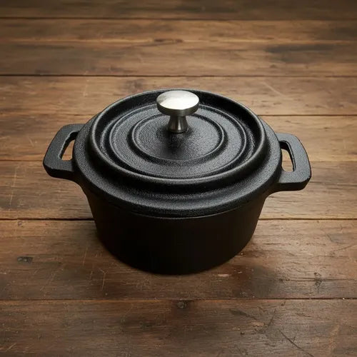 Mini Olla Cacerola Hierro Fierro Fundido Induccion - Norplat Negro