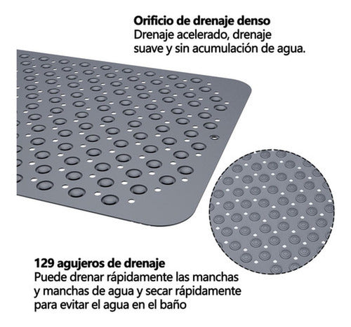 Goma Antideslizante Ducha Norplat Piso De Tina Baño 50×80cm Gris Oscuro