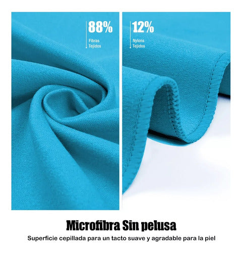 Toalla De Deporte Microfibra Set X3 Secado Rapido - Norplat Azul Microfibra