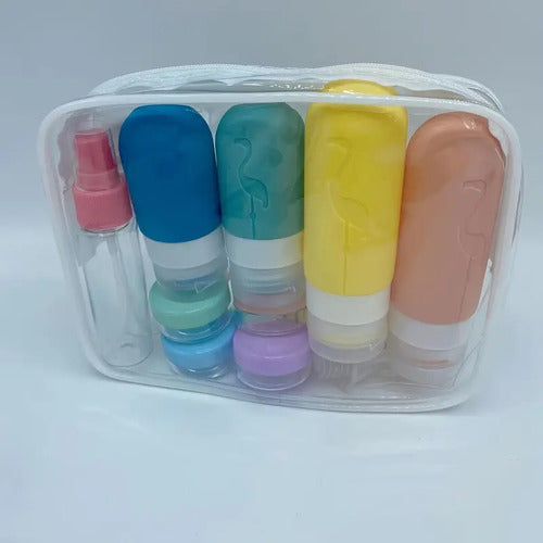 Set De Viaje Botellas Plásticas Dispensadoras 17 Pcs Norplat Pelicano