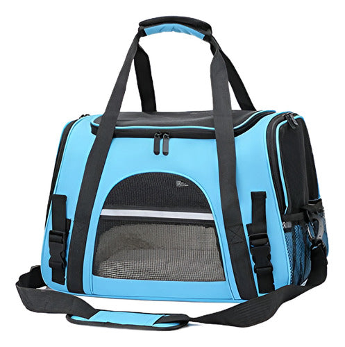 Bolso Transportador Mascota Gato Perros Pequeños - Norplat Azul