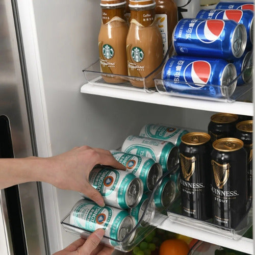 Organizador De Refrigerador Latas 13x10x34 Cm Transparente