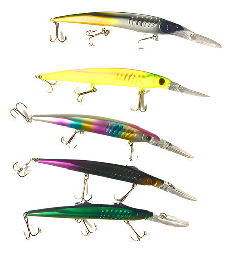 5 Señuelos Para Pesca Multicolor Norplat 12cm 12.5g Lenguado
