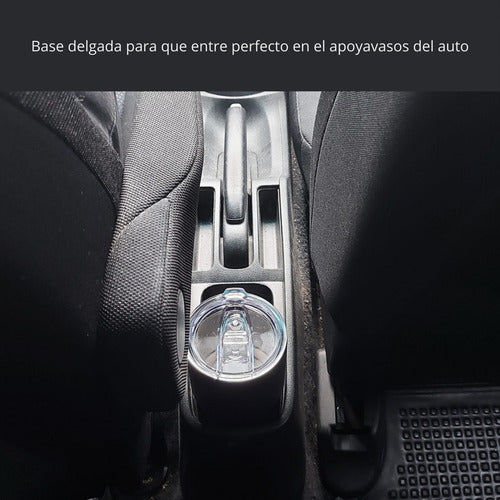 Vaso Mug Termico Cukin 600ml Acero Inox 2 Tapas Y Bombilla Negro Liso