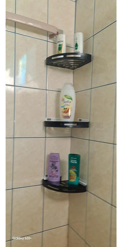3 Organizador Para Ducha Esquinero Baño Repisa - Norplat Negro