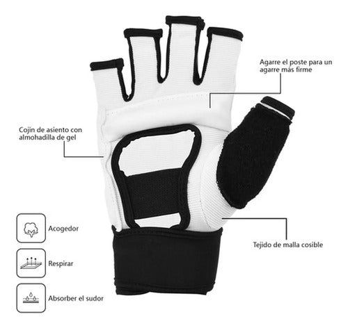 Guantes Y Empeineras De Entrenamiento De Taekwondo - Norplat M Blanco