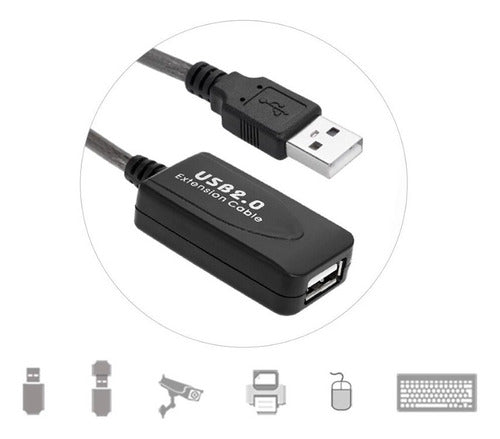 Extension Cable Usb A Usb 10m Blindado Sin Perdida - Norplat Gris Oscuro