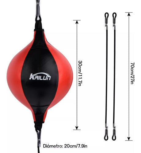 Pera Box Boxeo 2 Elásticos Punching Ball - Norplat Negro