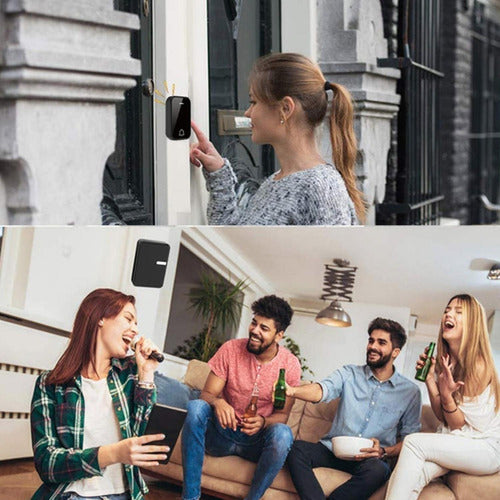 Timbre Inalambrico Exterior Portatil Autoalimentado Norplat Negro