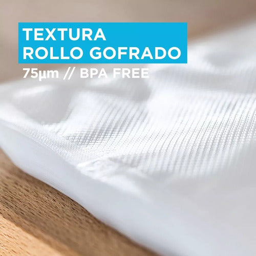 100 Bolsas Sellado Vacío Gofrada 28x35cm Para Sous Vide Transparente