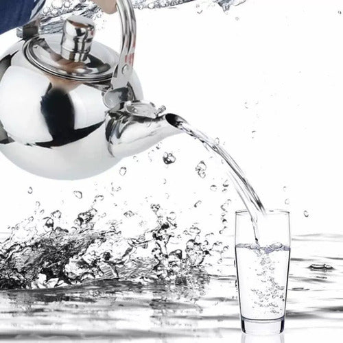 Tetera Acero Inoxidable Preparar Té Infusor 600ml - Norplat Plateado