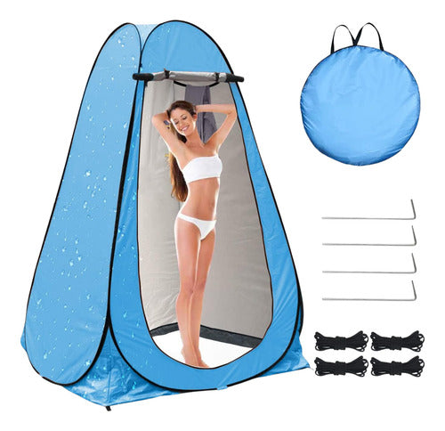 Norplat Carpa Vestidor Portatil Camping Ventana Ducha Baño Azul Claro