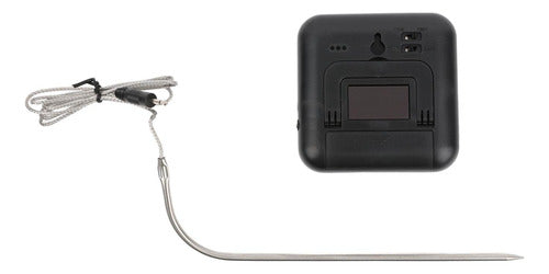 Termómetro Y Timer Para Carne Y Asado Parrilla Horno - Cukin Negro