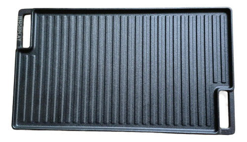 Plancha Churrasquera Hierro Fundido Reversible - Norplat Negro