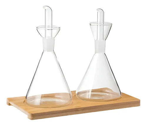 Set De 2 Alcuzas 250ml C/u + Base Bamboo - Norplat