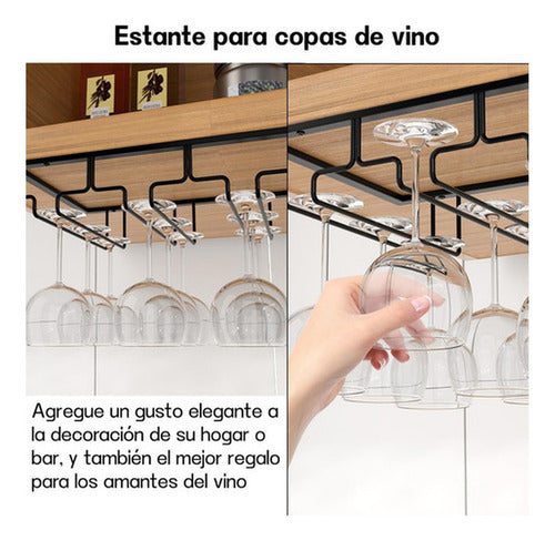 Estante Colgador De Copas - Copero 16 A 32 Copas - Norplat  Negro
