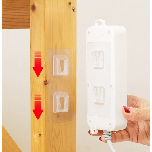 Ganchos De Pared 6x12 Dobles Adhesivos Doble Cara 10 Pares Transparente