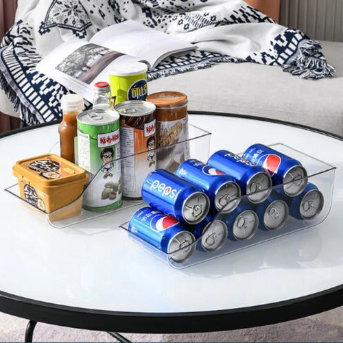 Organizador De Refrigerador Latas 13x10x34 Cm Transparente