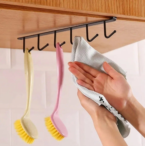 Organizador Soporte Colgador De Tazas Utensilios De Cocina Negro
