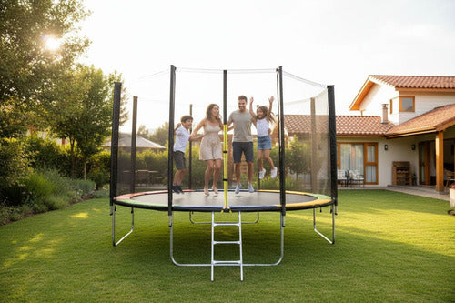 Cama Elástica Norplat Para Niños 12pies 3.66mt Con Escalera Negro Multicolor