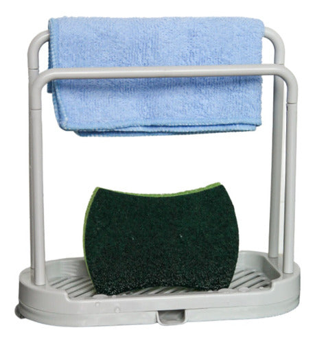 Rack Organizador De Esponja Y Paño De Cocina - Cukin Gris