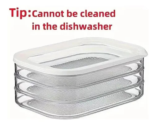 3 Contenedores Hermeticos Para Cecinas Y Queso - Norplat Blanco