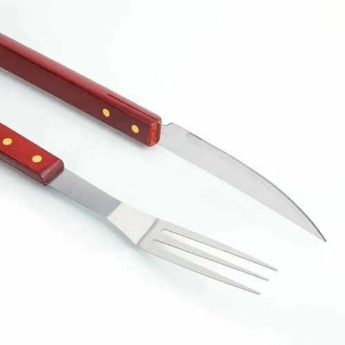 Set Parrillero Para Asado Cuchillo Tenedor Acero Inoxidable