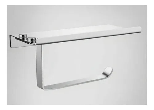 Porta Rollo Papel Higiénico Confort Soporte Celular Norplat Plateado